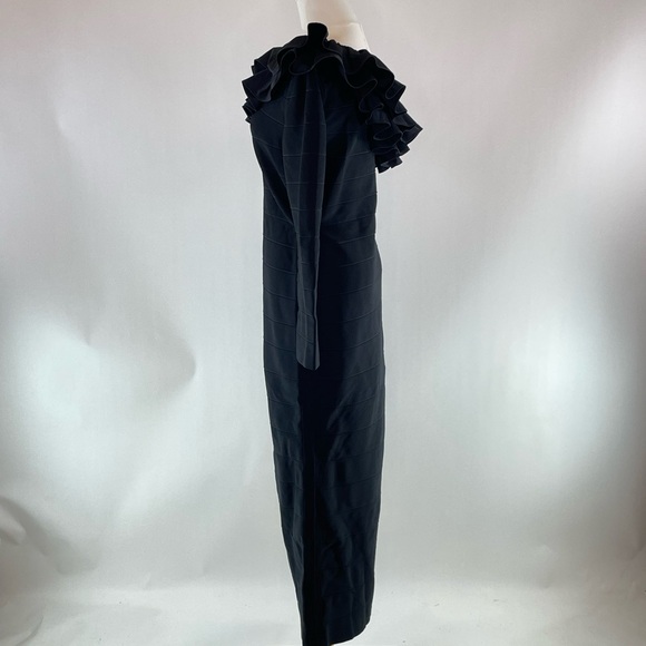 Herve Leger Asymmetrical Ruffle Gown, L - Picture 9 of 12